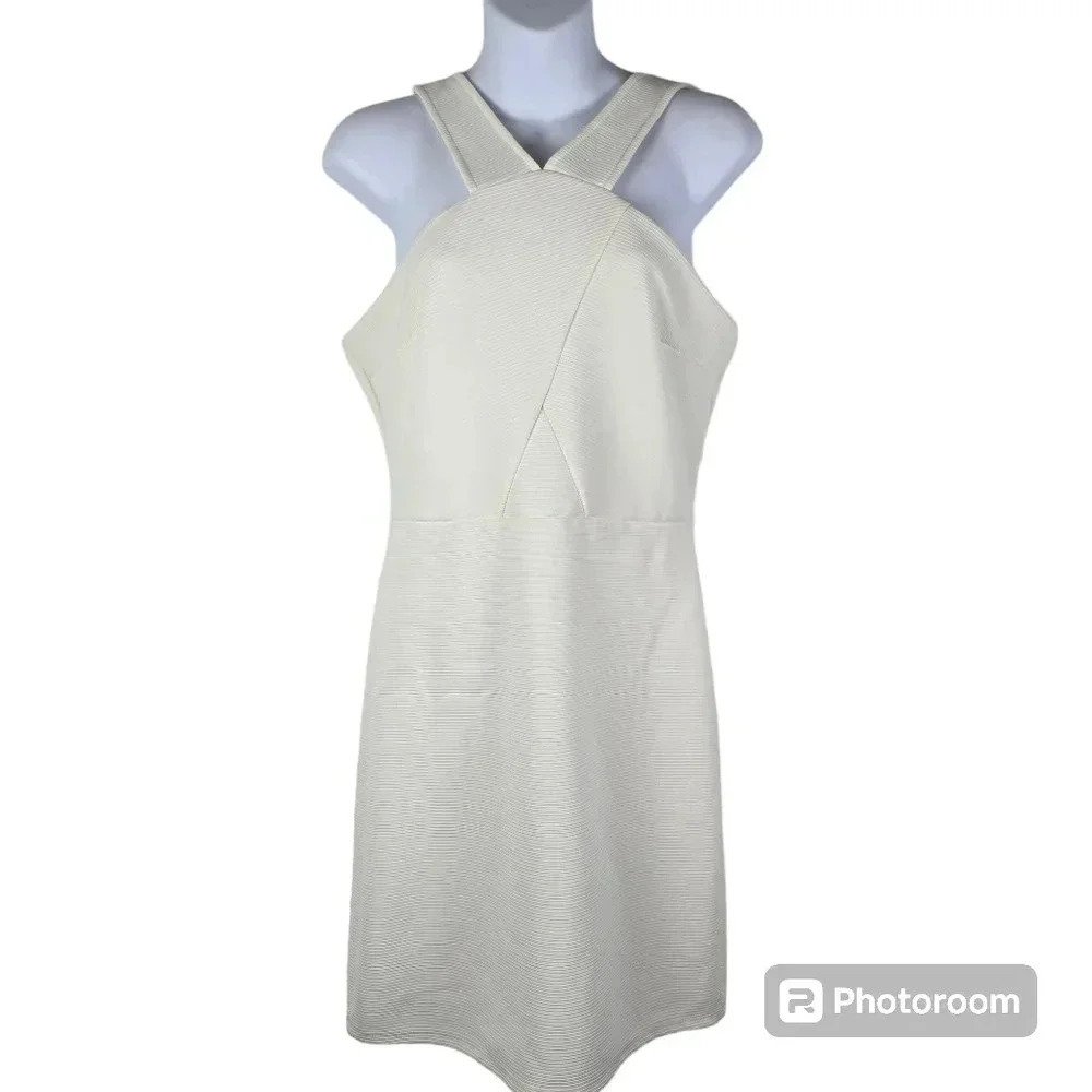 NWOT Lulu's women's white ribbed halter mini dress